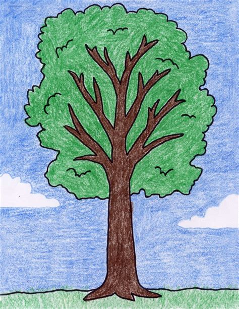 Time needed: 45 minutes. How to Draw an Easy Tree. Trace your hand. Add pointy ends to the fingers. Draw vertical lines as shown. Make horizontal “jump” lines. Continue making lines upwards. Continue lines in fingers. Finish with lines in the tips.